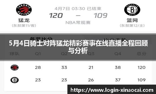 5月4日骑士对阵猛龙精彩赛事在线直播全程回顾与分析